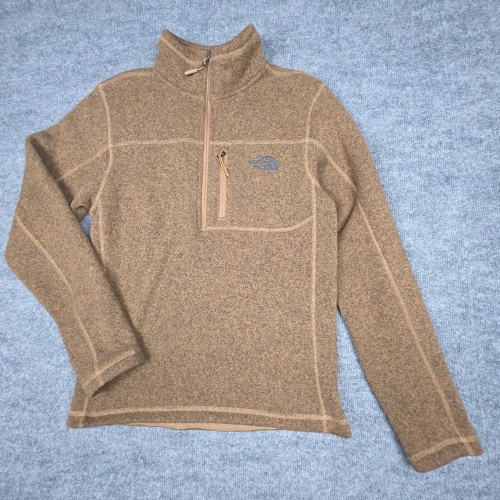 The North Face Sweater Mens Small Brown Fleece 1/2 Zip Pullover